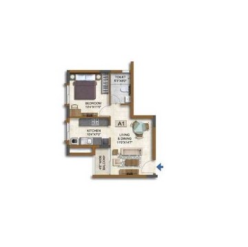  1 BHK Apartment at Prestige Waterford, Whitefield – for Sale
