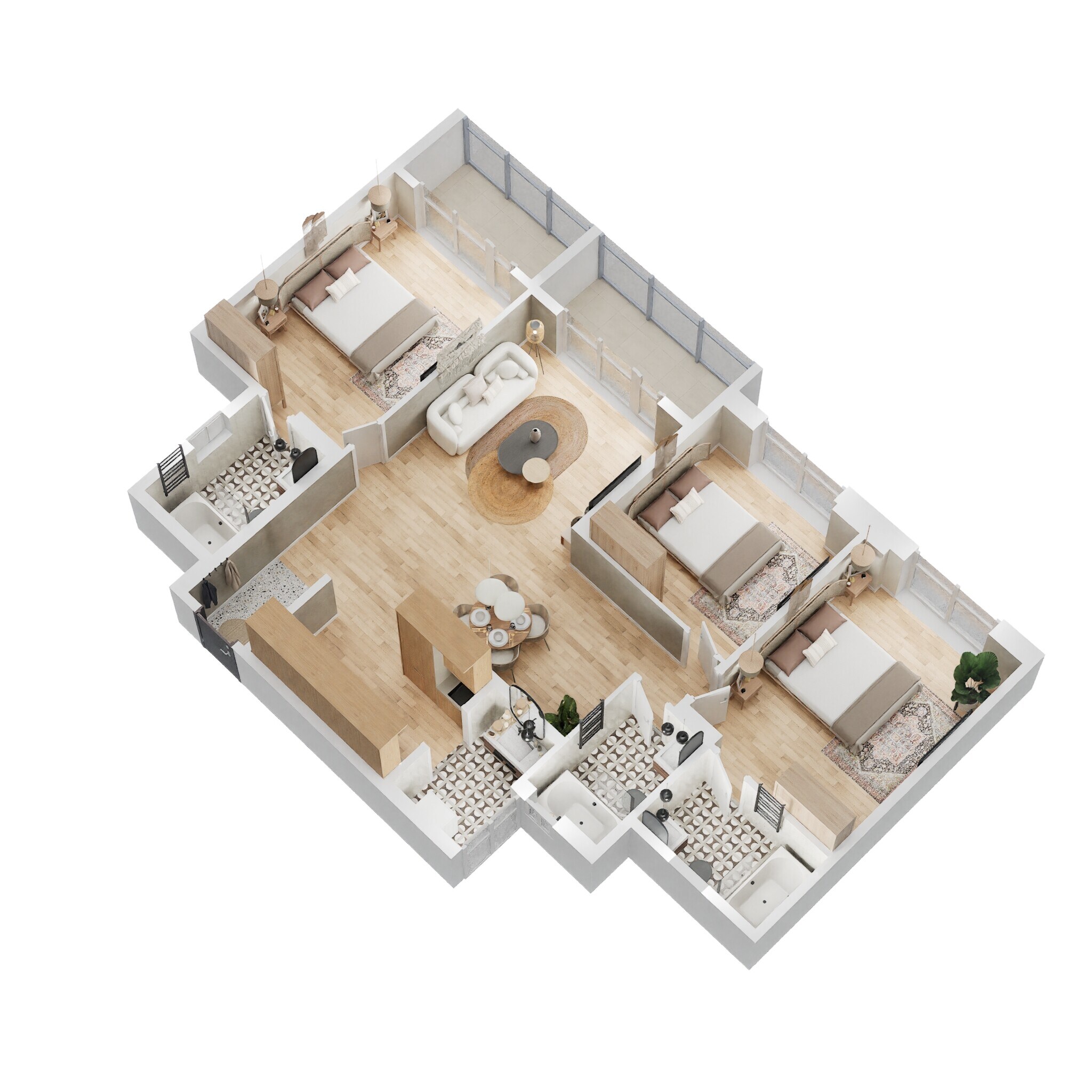Floor plan of 3 BHK 1702 Sq. Ft. Apartment in Pride Altius, Bangalore