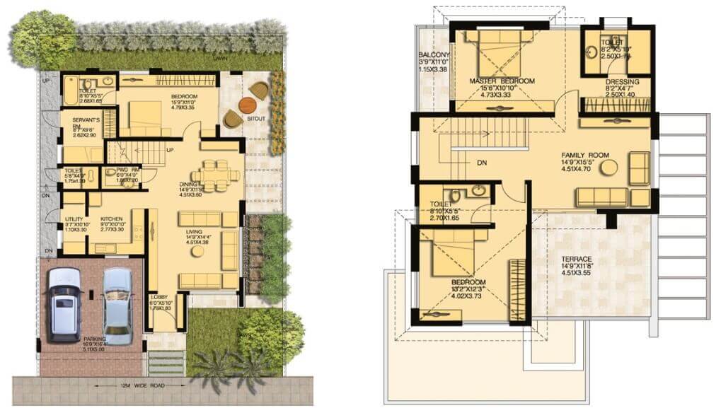 Floor plan of 3 BHK 2826 Sq. Ft. Villa in Pride Crosswinds, Bangalore