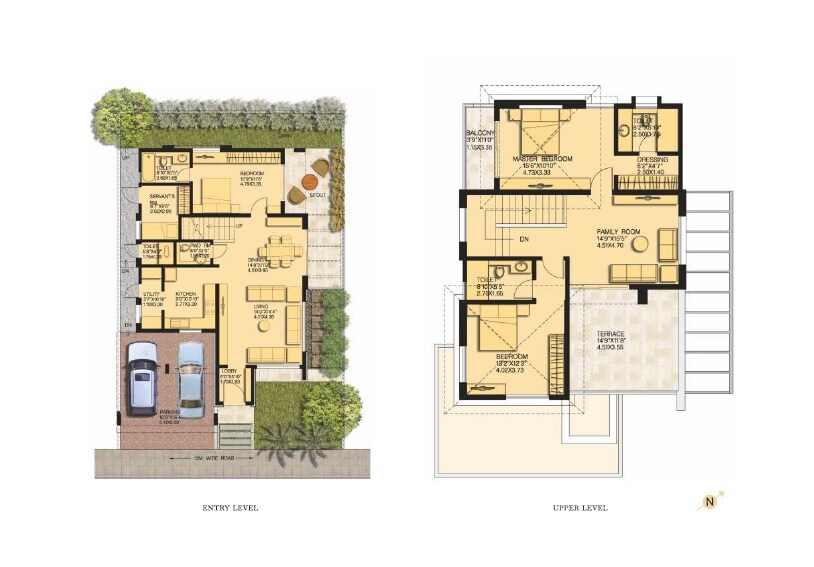 Floor plan of 3 BHK 2826 Sq. Ft. Villa in Pride Crosswinds Villa, Bangalore