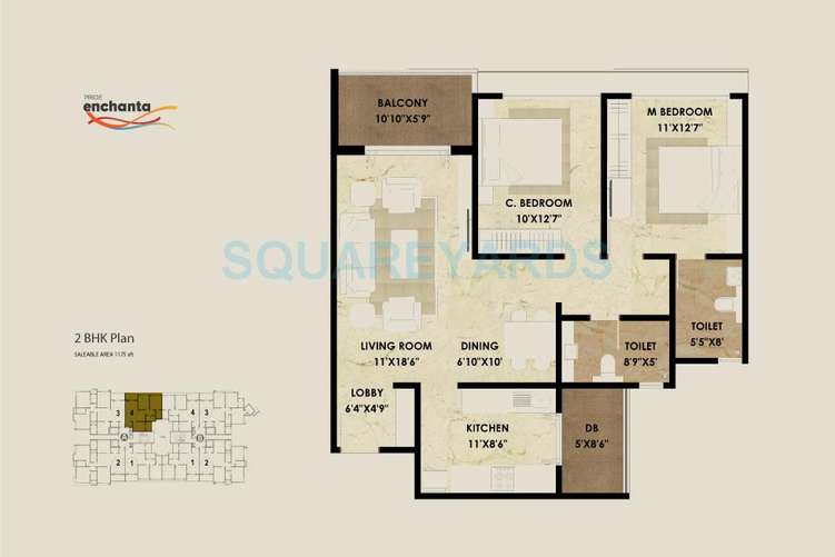 pride enchanta apartment 2bhk 1175sqft1