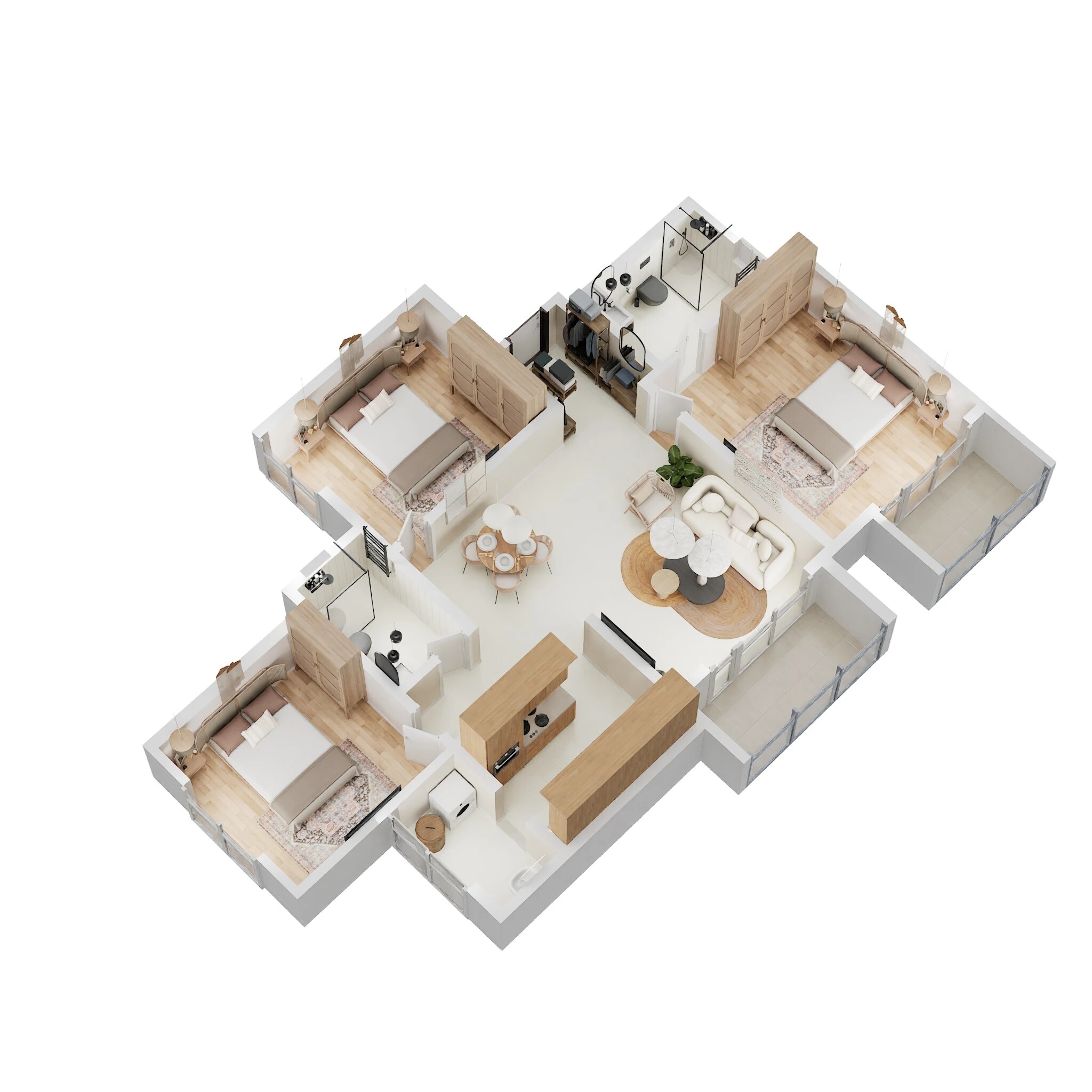 Floor plan of 3 BHK 1518 Sq. Ft. Apartment in Pride Euphora, Bangalore