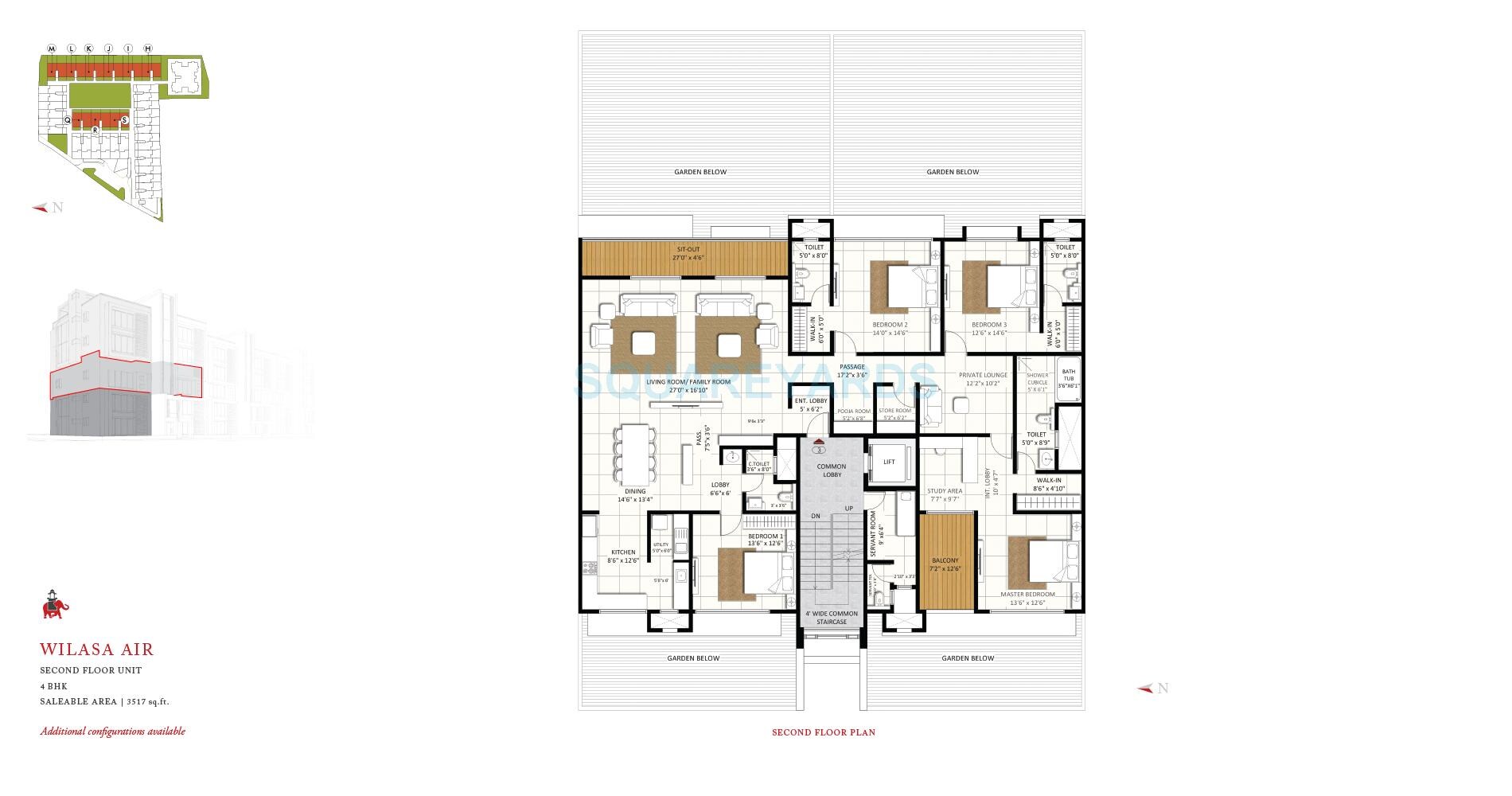 4 BHK 3517 Sq. Ft. Apartment