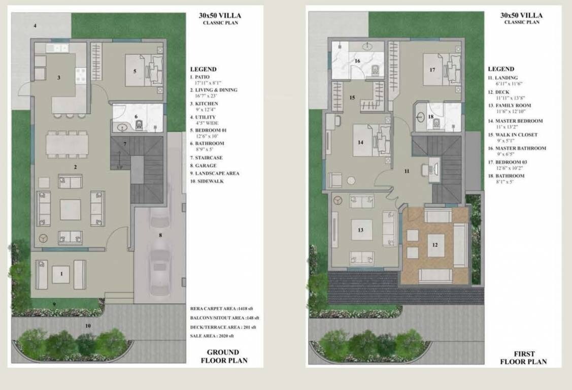 Floor plan of 3 BHK 2020 Sq. Ft. Villa in Prime One Beverly Woods, Bangalore