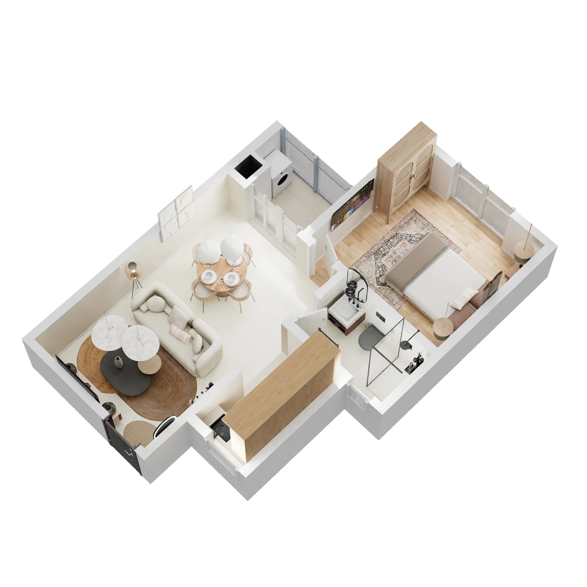 Floor plan of 1 BHK Apartment - 568 sq. ft. in Provident Capella, Bangalore