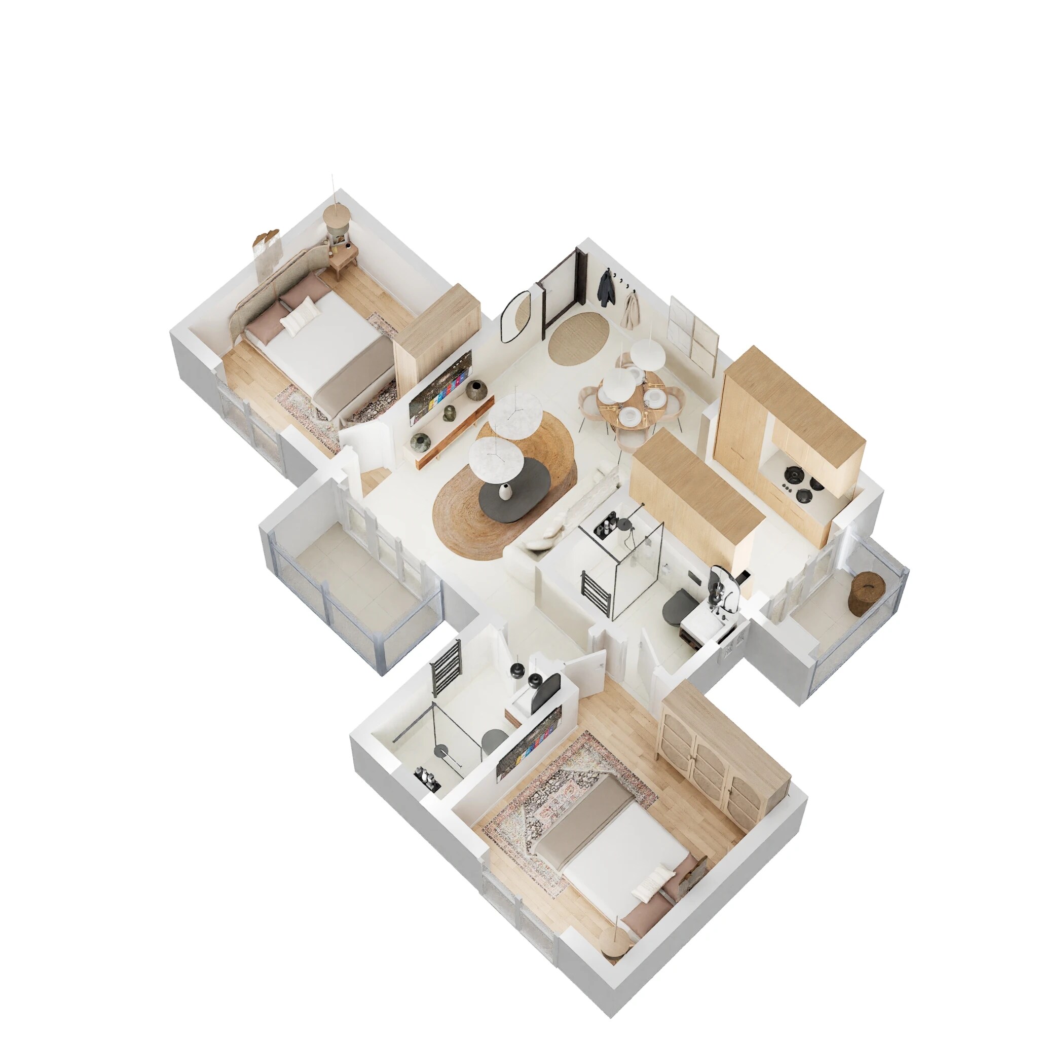 Floor plan of 2 BHK Apartment - 880 sq. ft. in Provident Capella, Bangalore