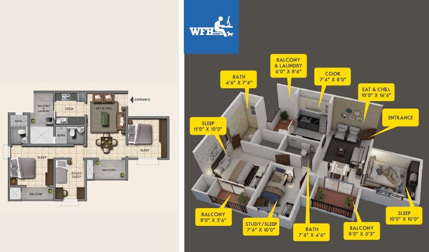  2 BHK Apartment at Provident Capella, Whitefield – for Rent