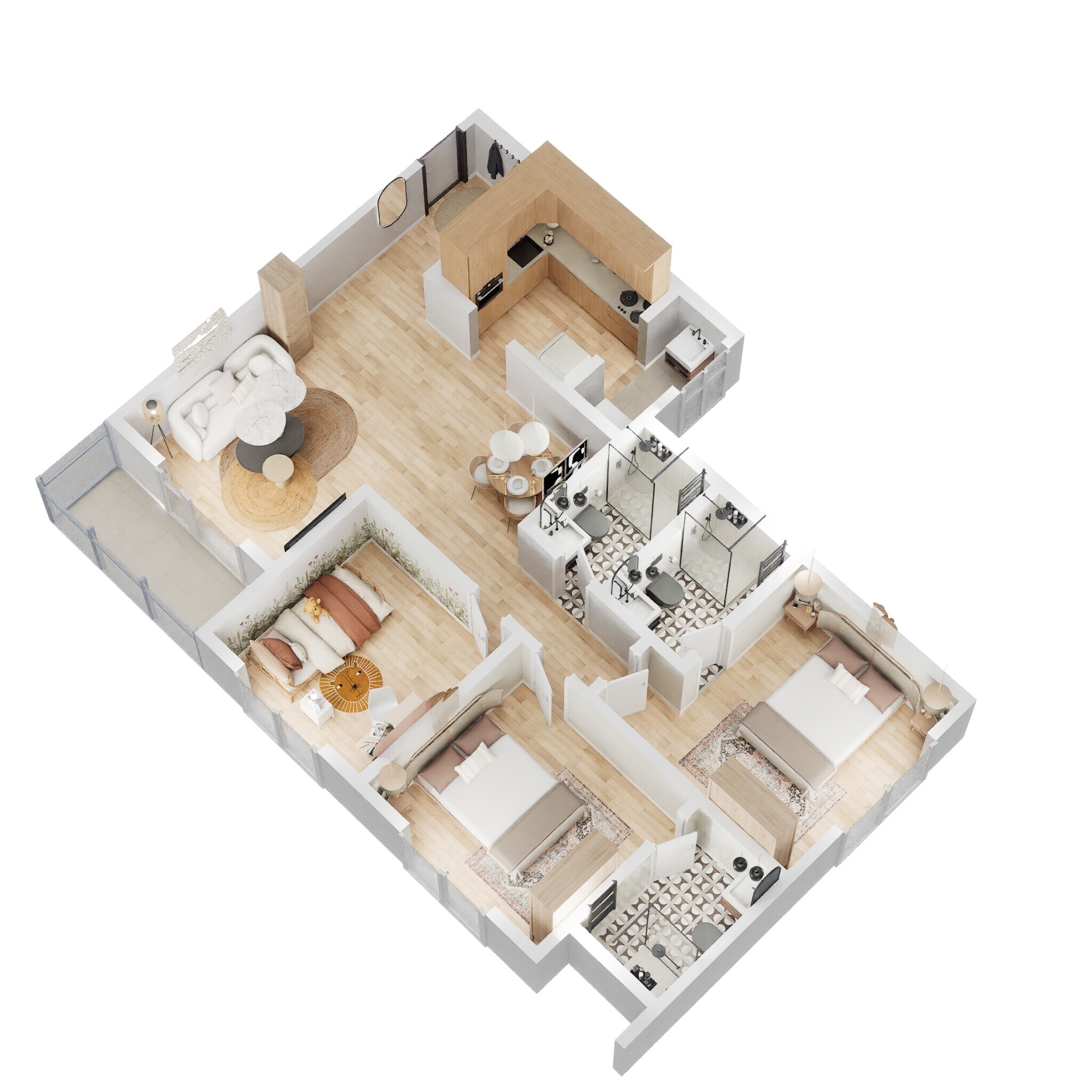 3 BHK 1308 Sq. Ft. Apartment