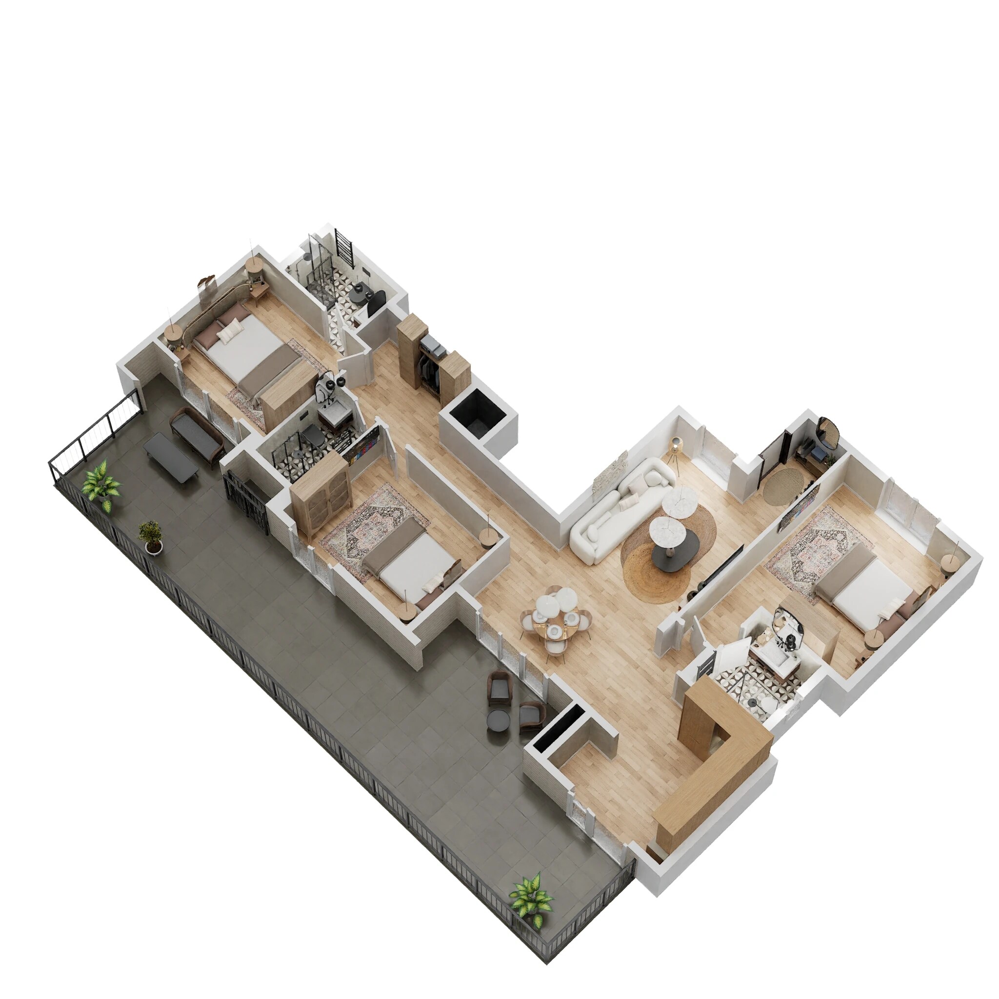 Floor plan of 3 BHK Villament - 1900 sq. ft. in Provident Deansgate, Bangalore