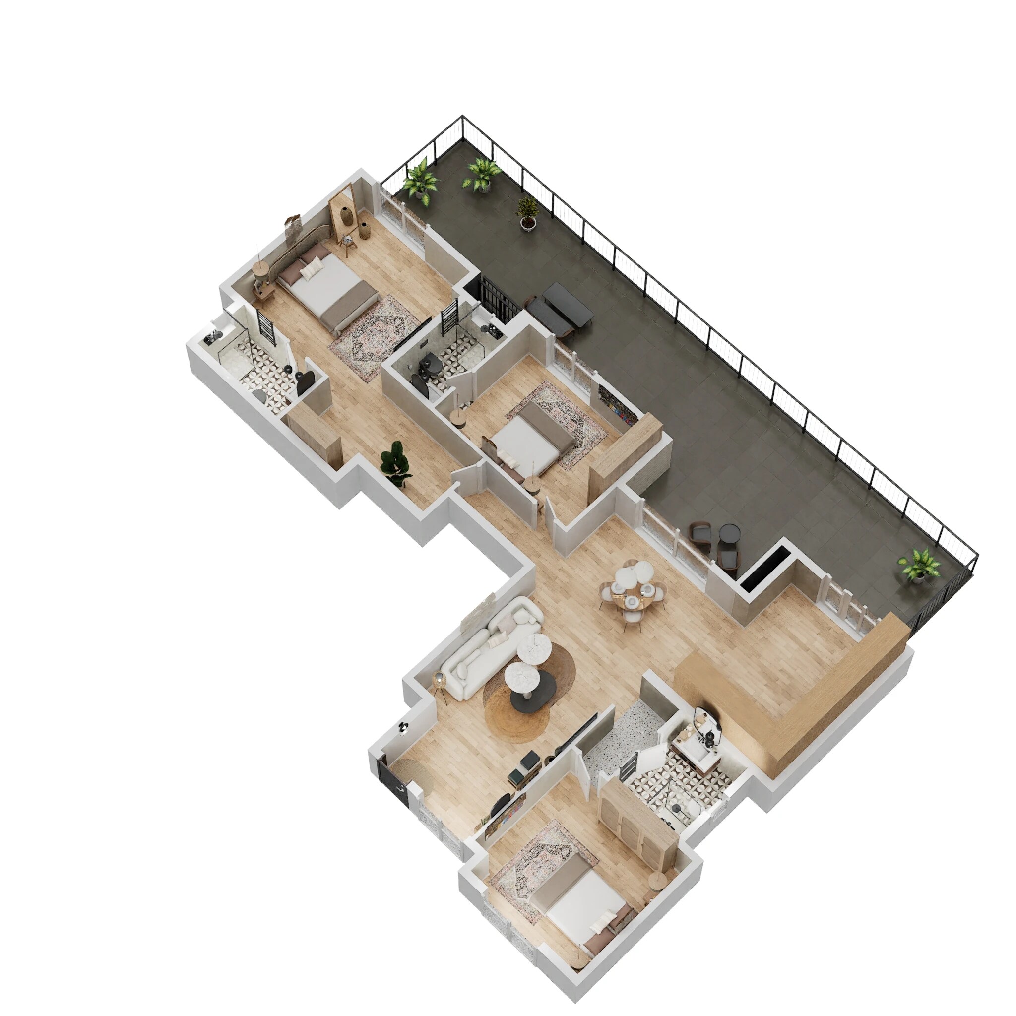 Floor plan of 3 BHK Villament - 2200 sq. ft. in Provident Deansgate, Bangalore