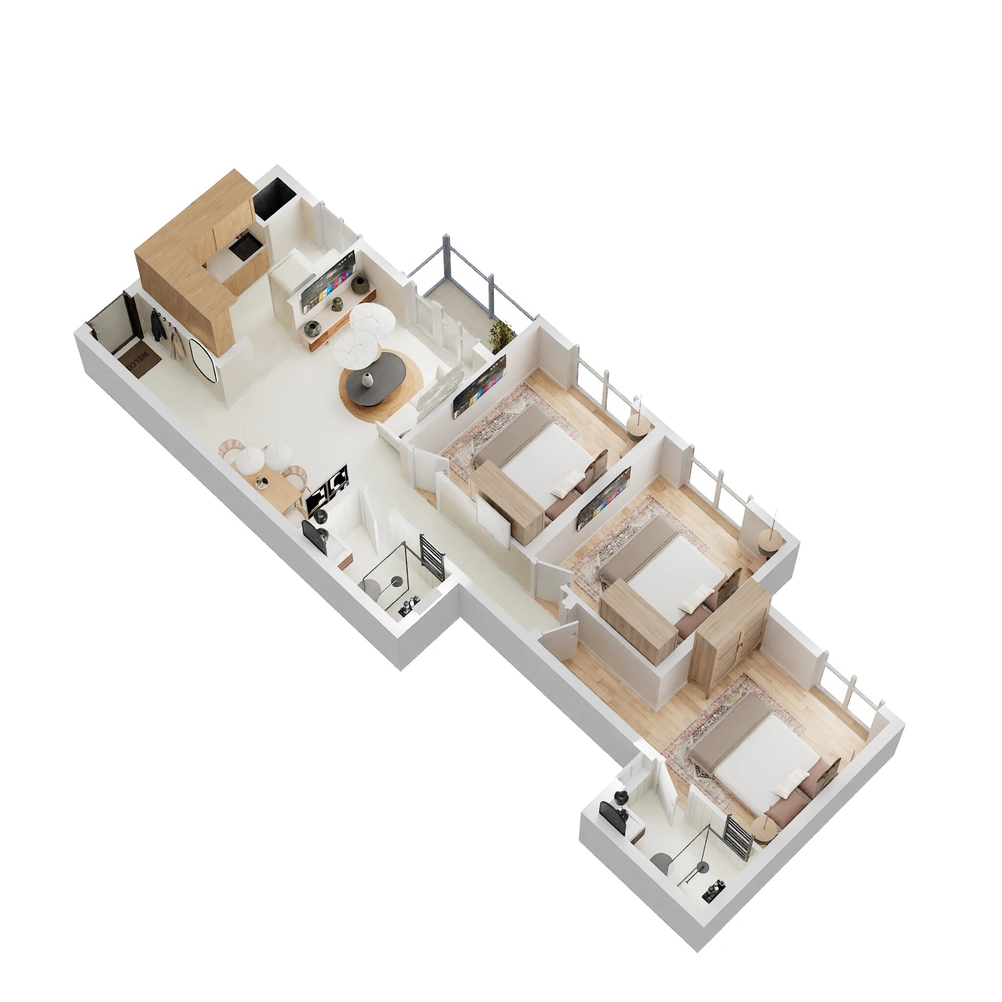 3 BHK 1082 Sq. Ft. Apartment