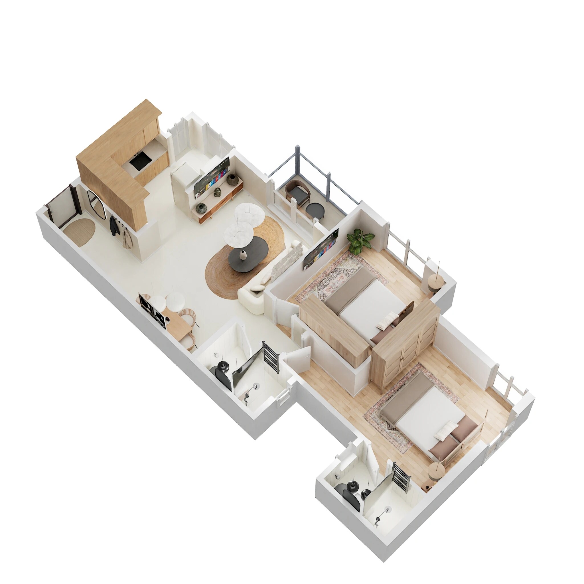 2 BHK 883 Sq. Ft. Apartment