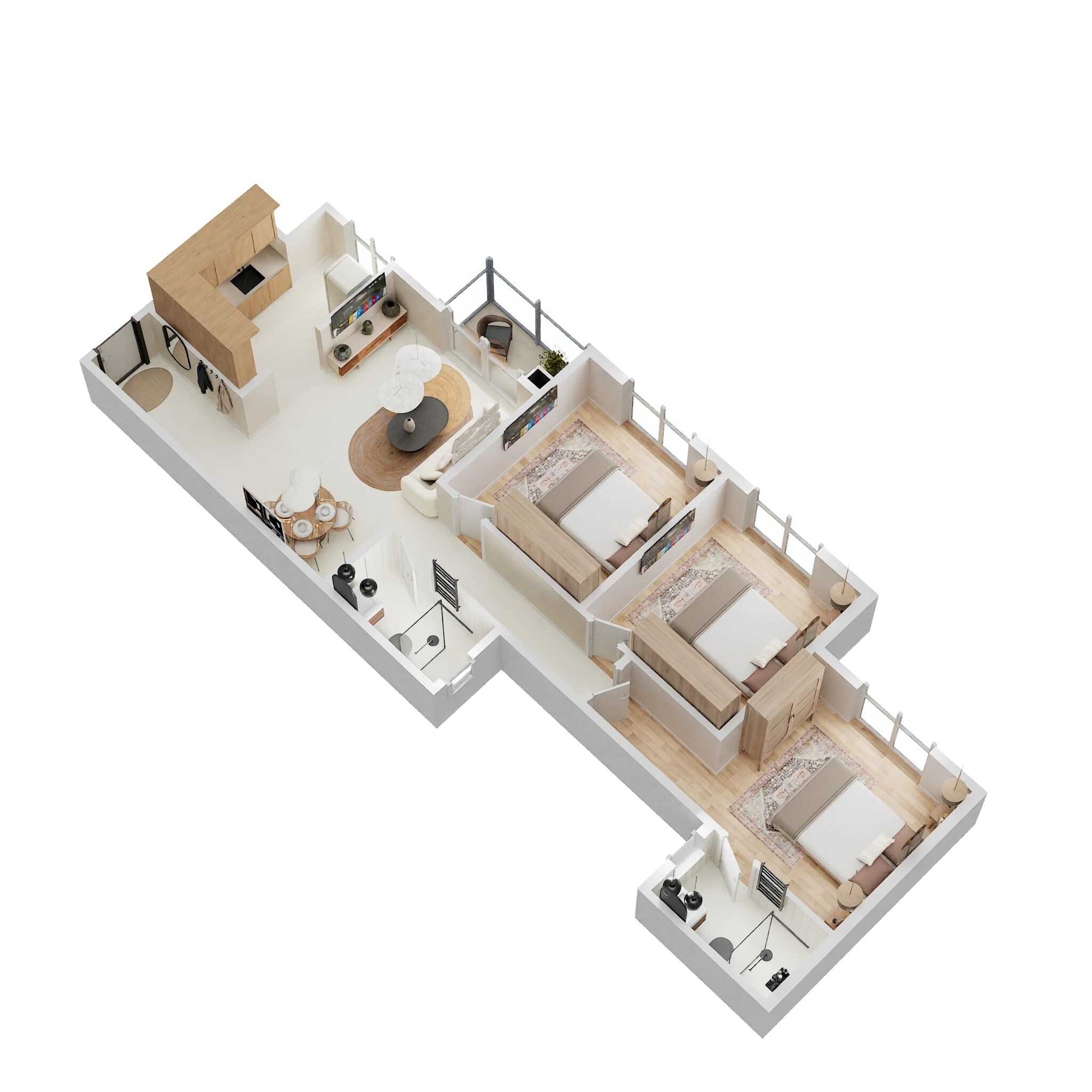 3 BHK 1082 Sq. Ft. Apartment