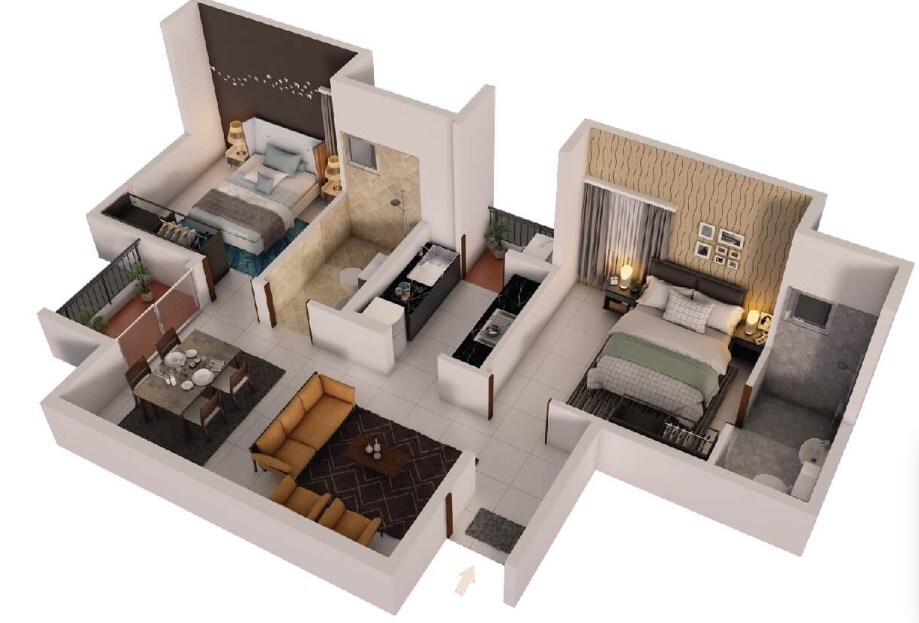 Other, provident-neora 2 Bedroom 999 Sq.Ft. Apartment In Thanisandra Main Road Bangalore 8940666
