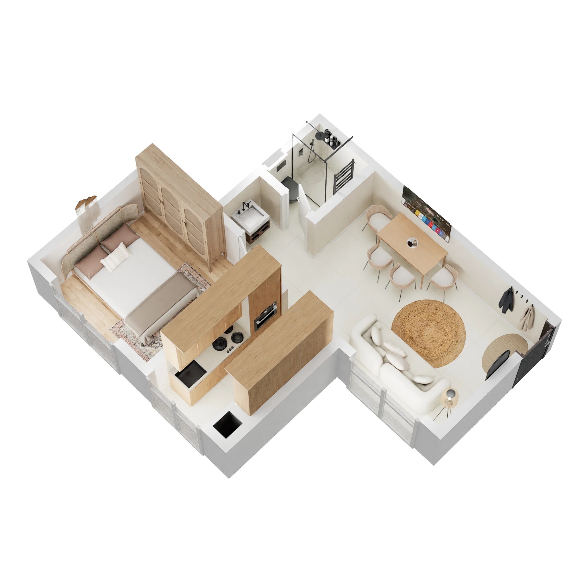 Floor plan of 1 BHK 525 Sq. Ft. Apartment in Provident Park Square, Bangalore