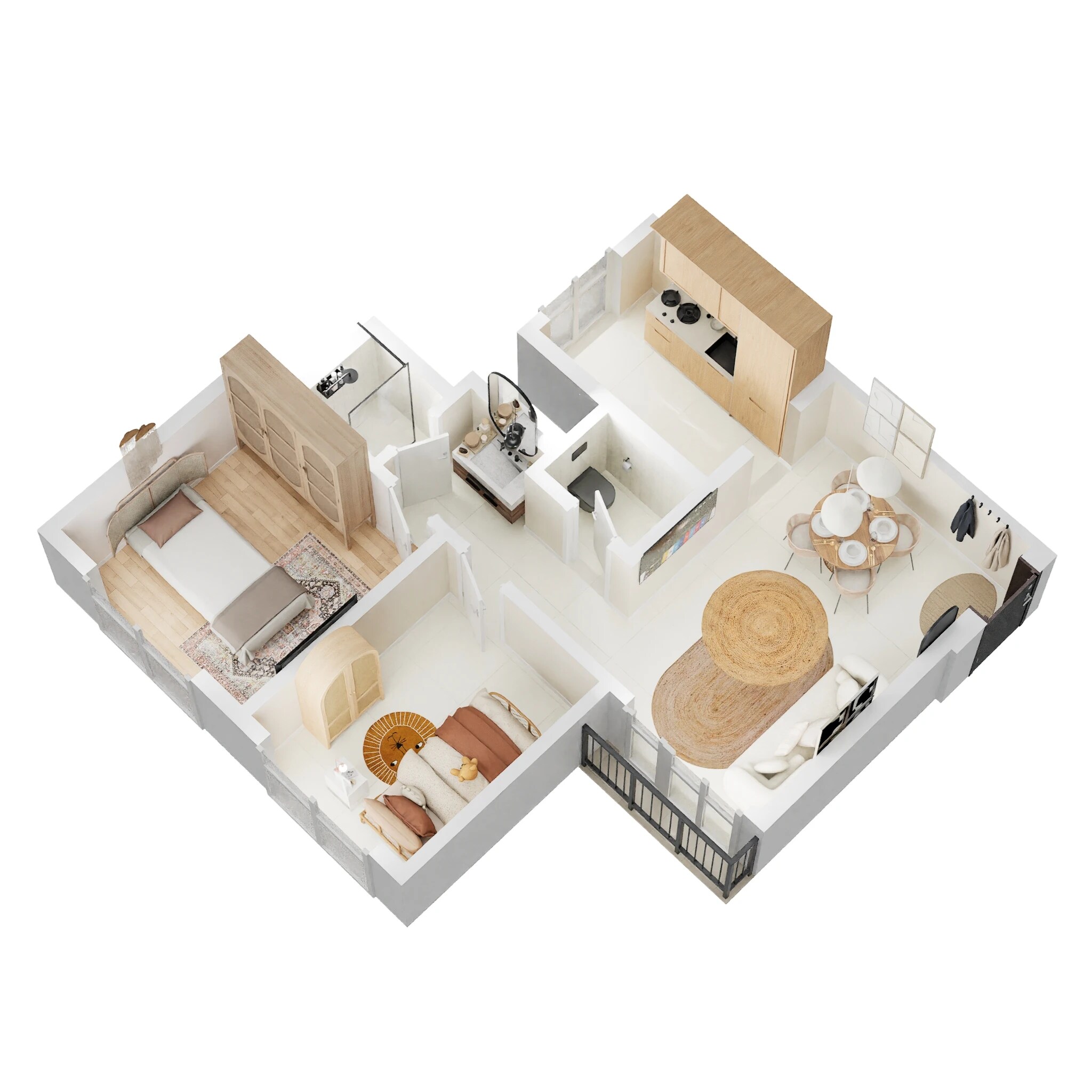 Floor plan of 2 BHK 684 Sq. Ft. Apartment in Provident Park Square, Bangalore