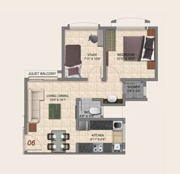  1 BHK Apartment at Provident Park Square, Kanakapura Road – for Rent