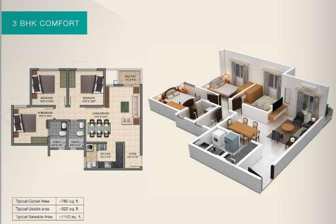 provident park square phase 4 apartment 3bhk 1100sqft31