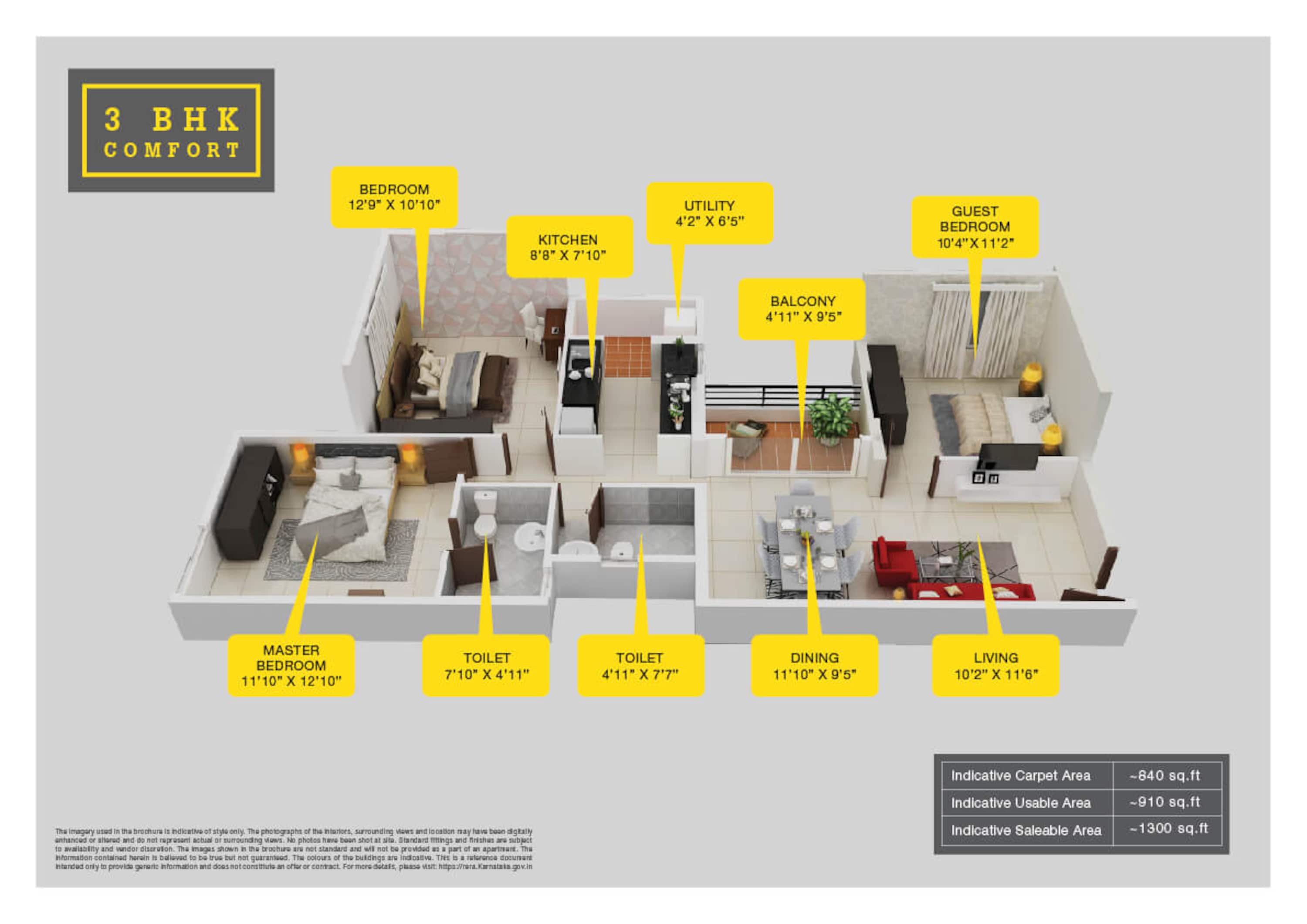 provident park woods apartment 3bhk 1300sqft1