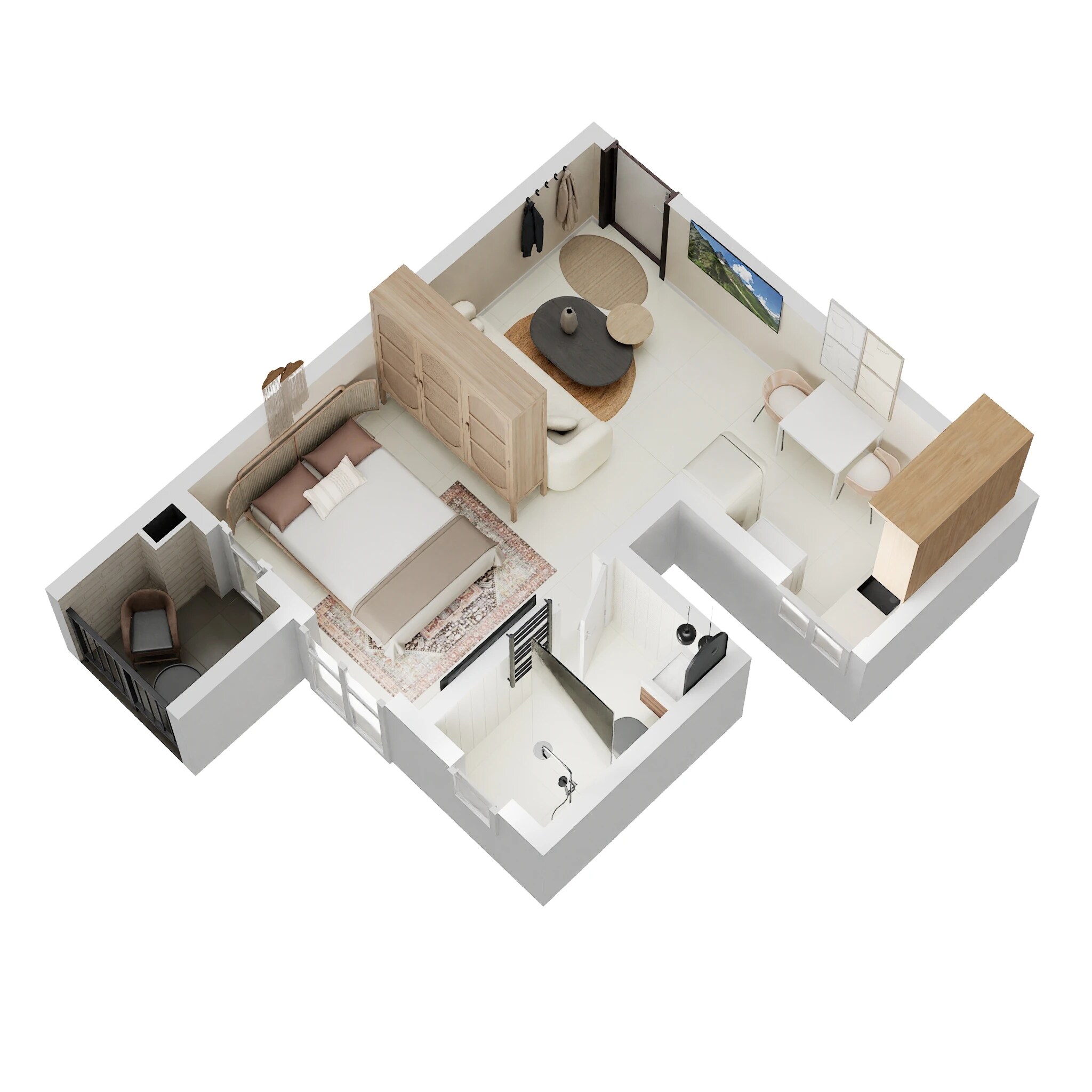 Floor plan of 428 Sq. Ft. Studio in Provident Upstudios, Bangalore