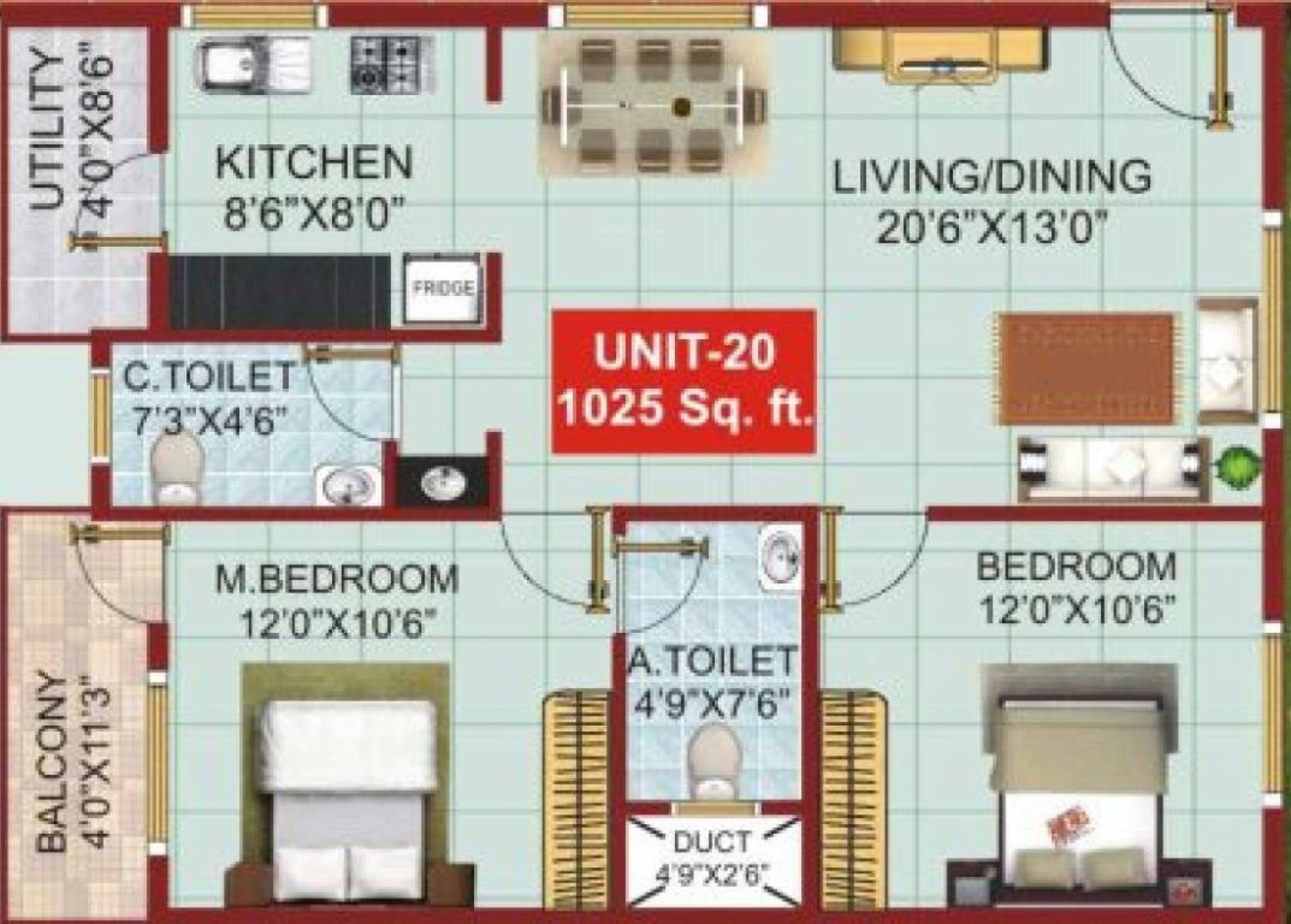 psr aster apartment 2bhk 1025sqft101