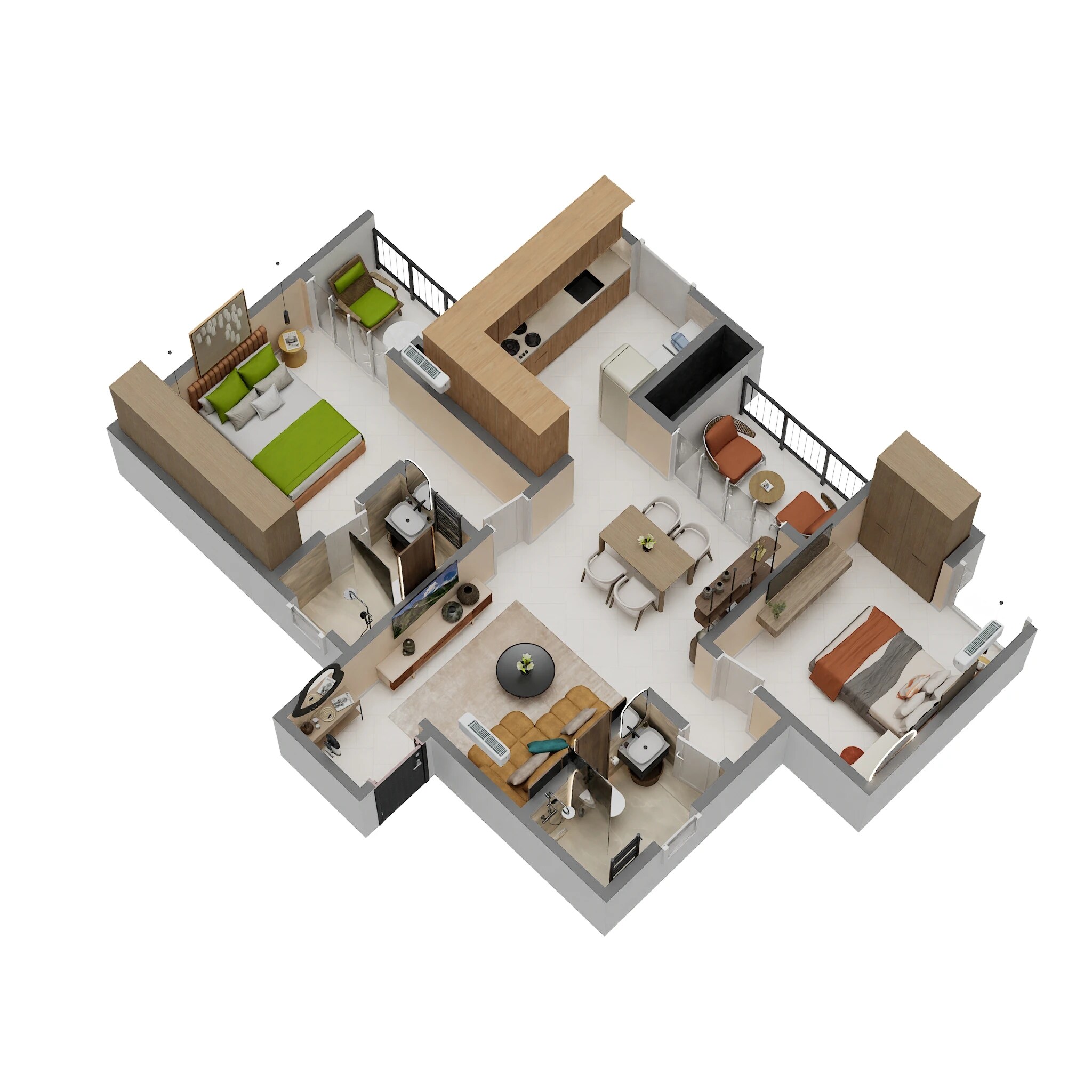 2 BHK 1437 Sq. Ft. Apartment