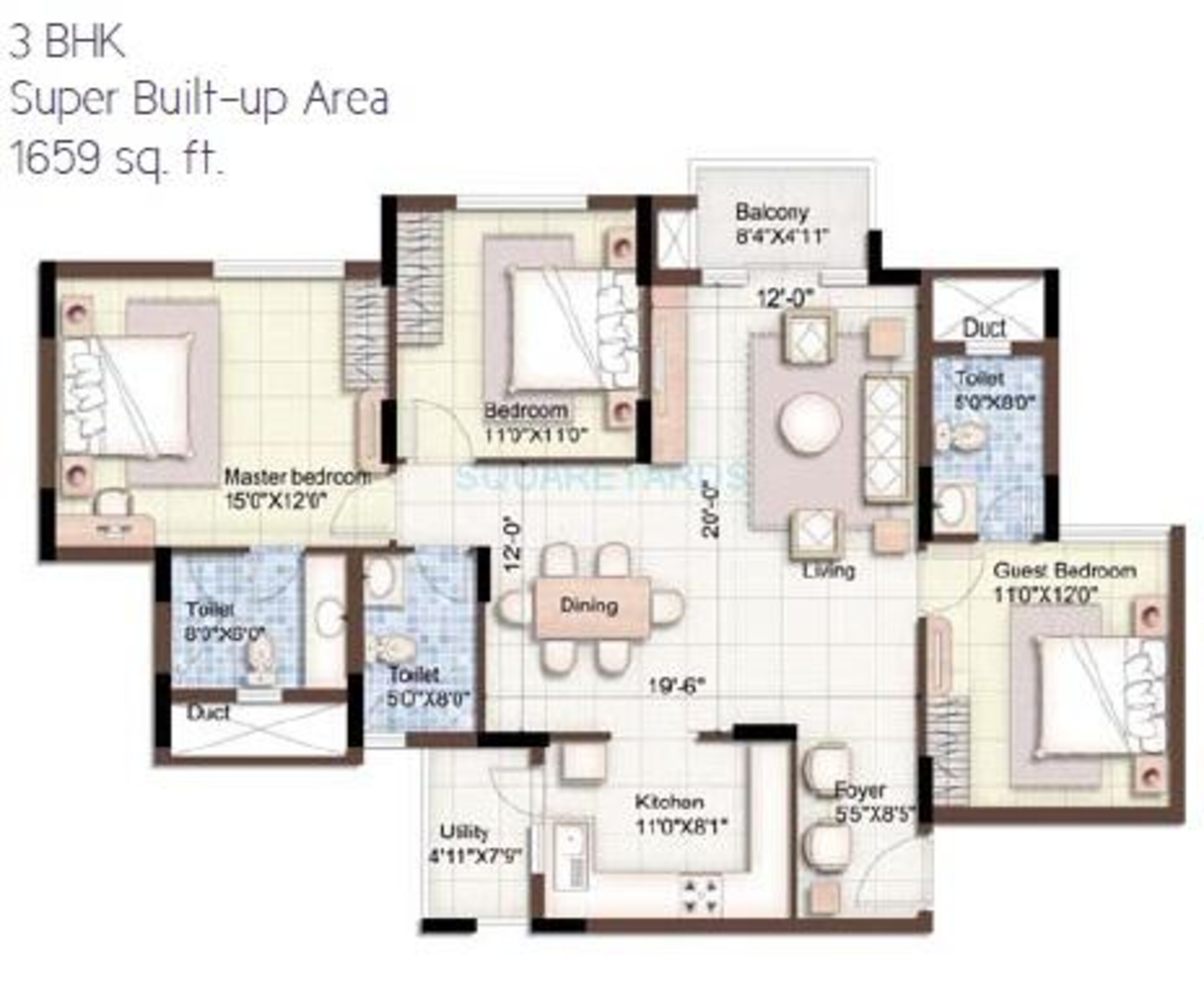 puravankara purva 270 degree apartment 3bhk 1659sqft1