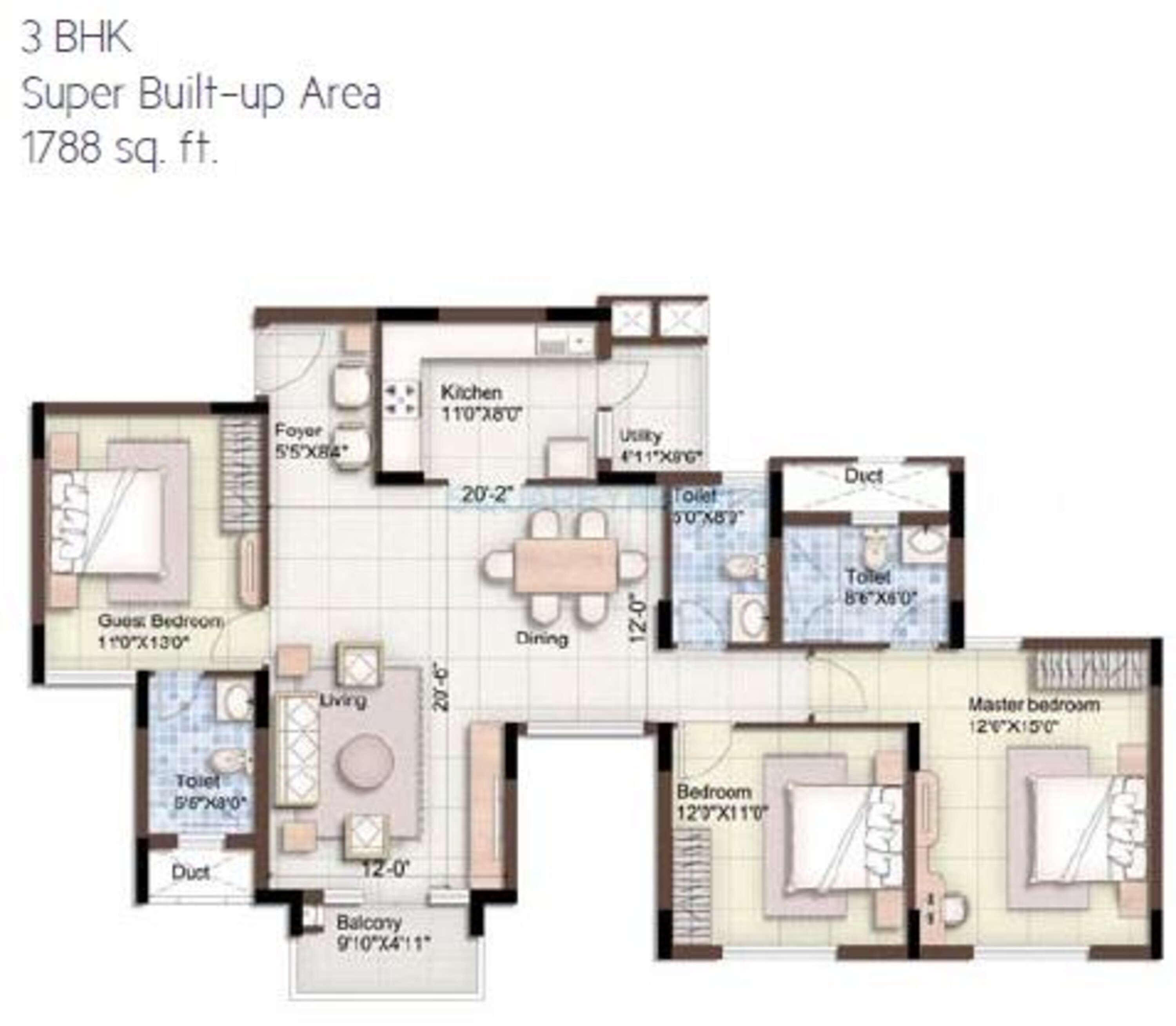 puravankara purva 270 degree apartment 3bhk 1788sqft1