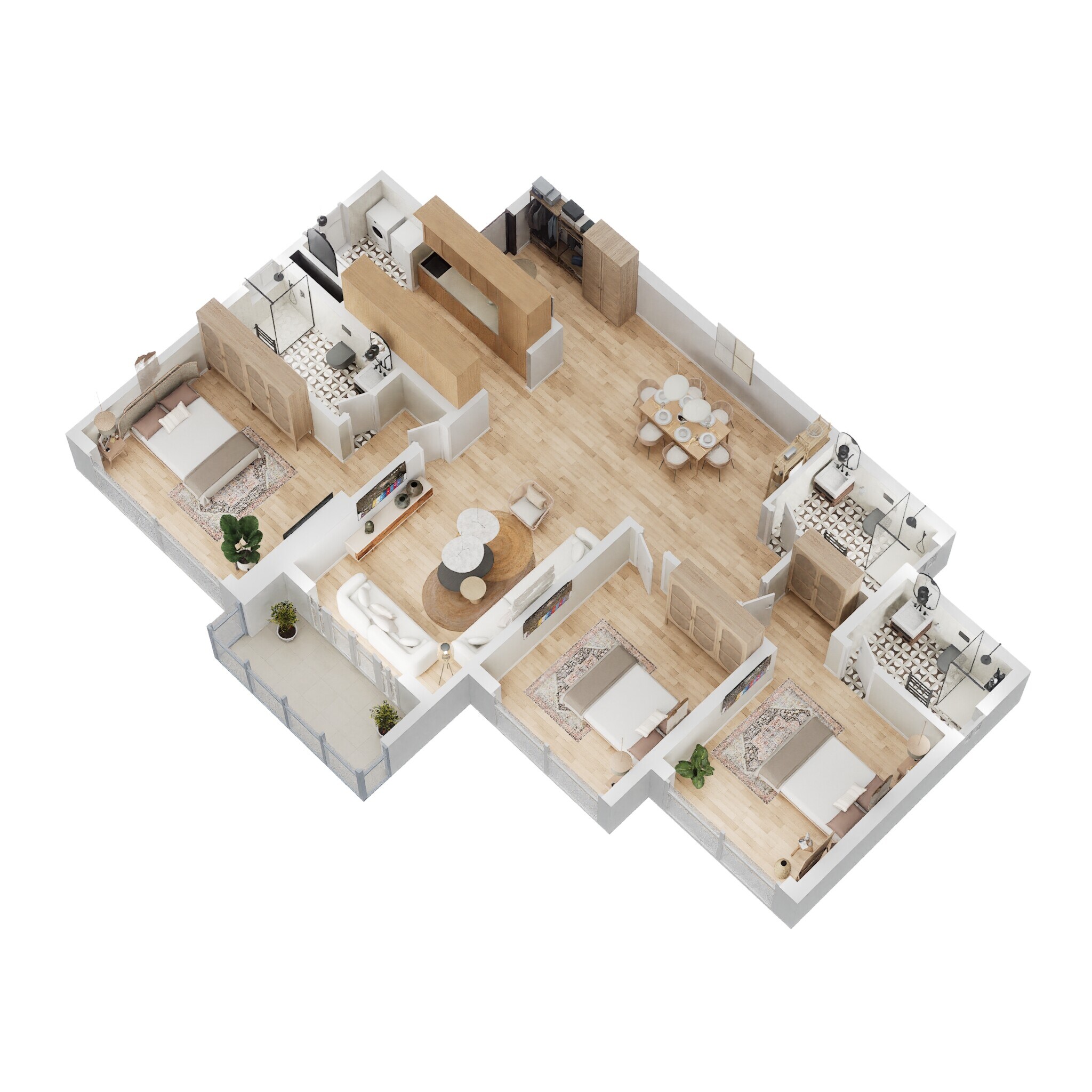 3 BHK 1992 Sq. Ft. Apartment