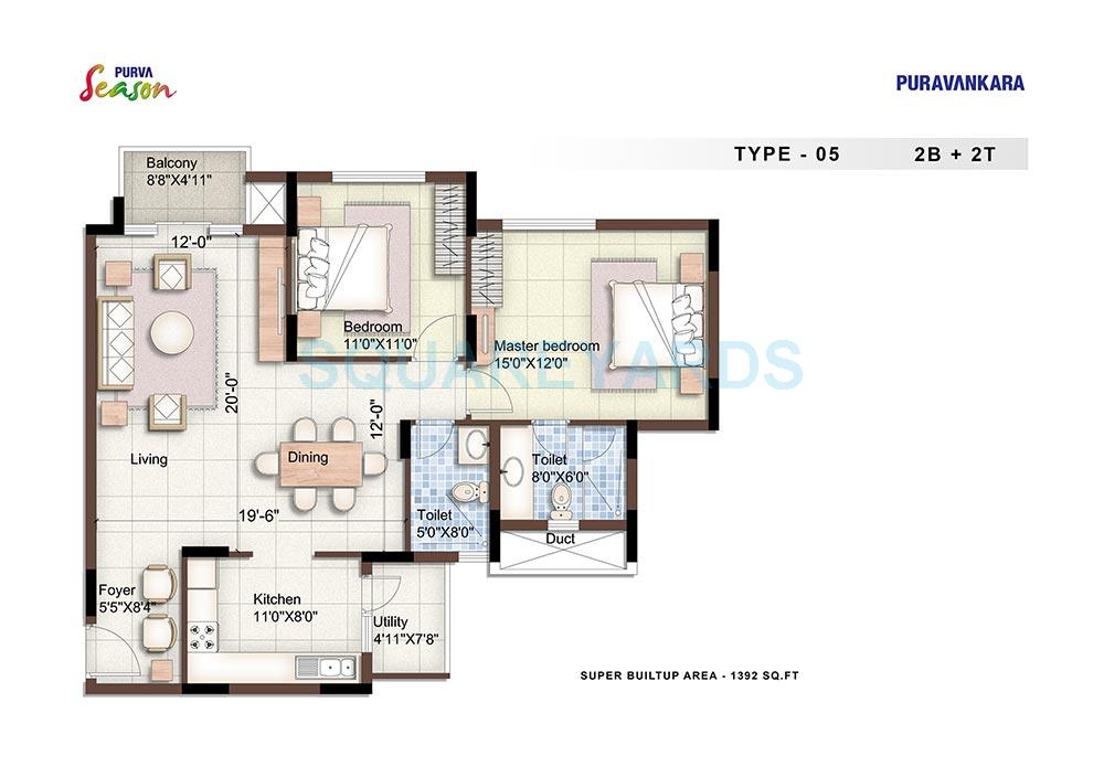 2 BHK 1392 Sq. Ft. Apartment