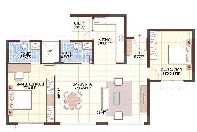 puravankara purva sunflower apartment 2 bhk 1216sqft 20203110183107