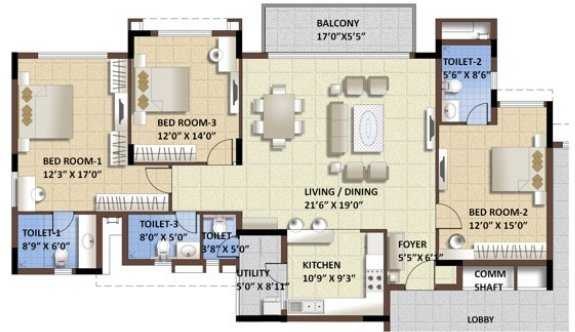 puravankara purva whitehall apartment 3 bhk 1970sqft 20215005115015
