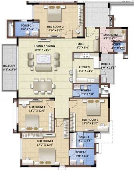 puravankara purva whitehall apartment 4 bhk 2387sqft 20214905114916