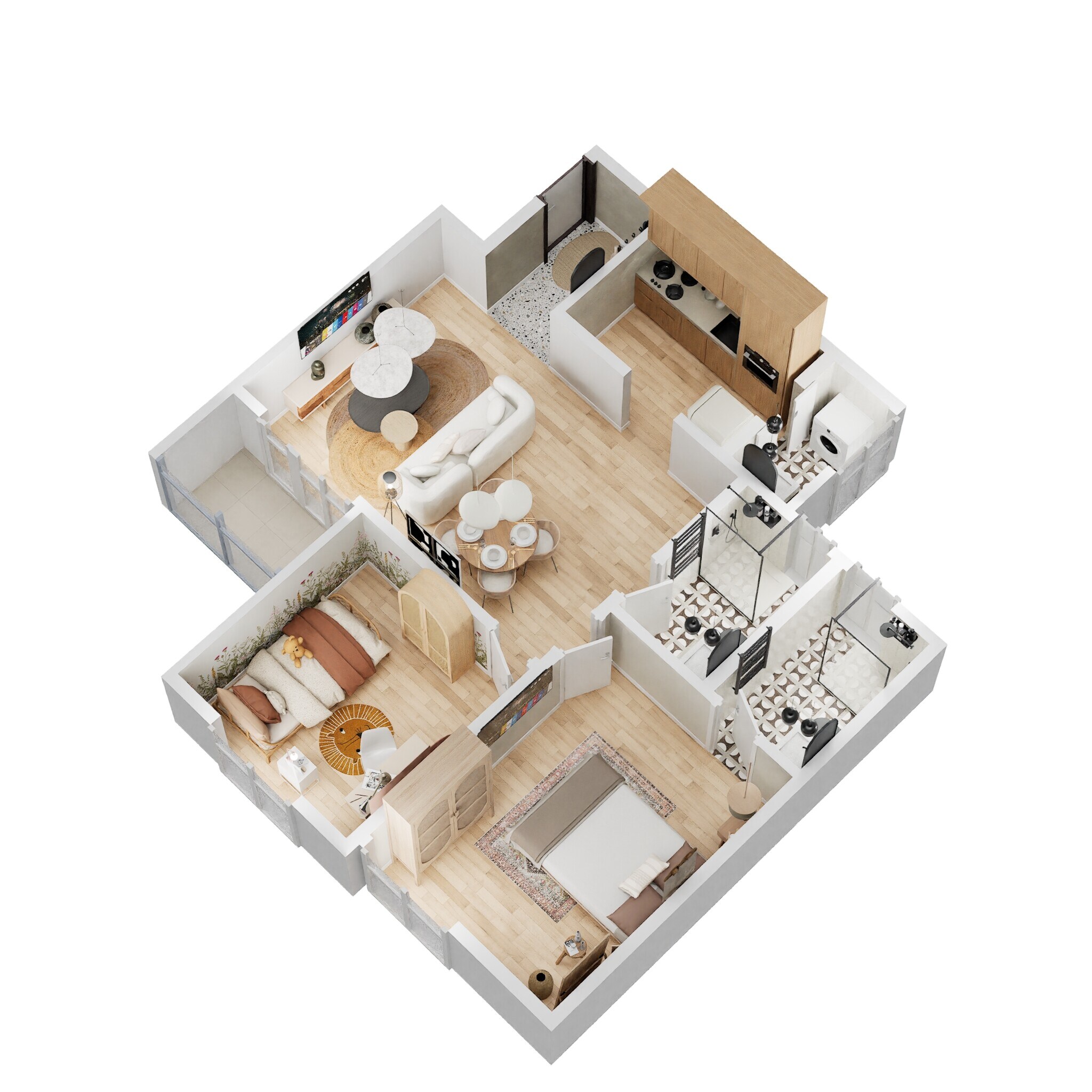 2 BHK 1044 Sq. Ft. Apartment