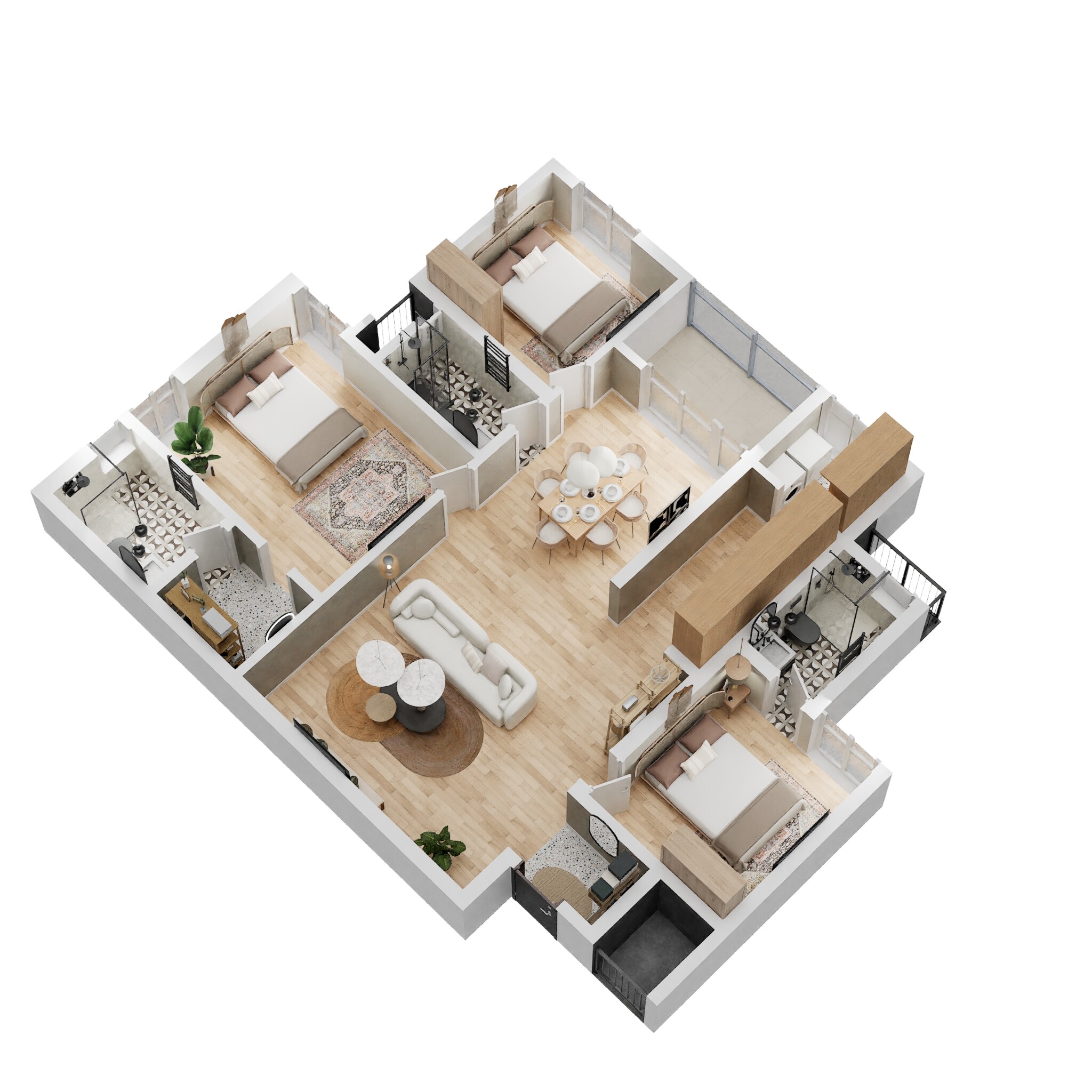 puravankara purva zenium apartment 3 bhk 1463sqft 20240129180156 3d 4056