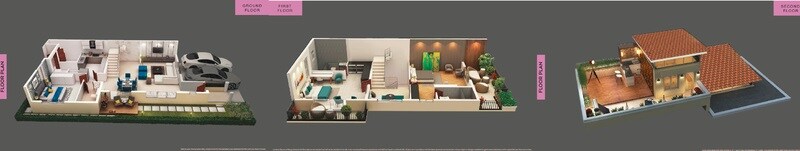 Floor plan of 3 BHK 2611 Sq. Ft. Villa in Puravankara The Sound of Water, Bangalore