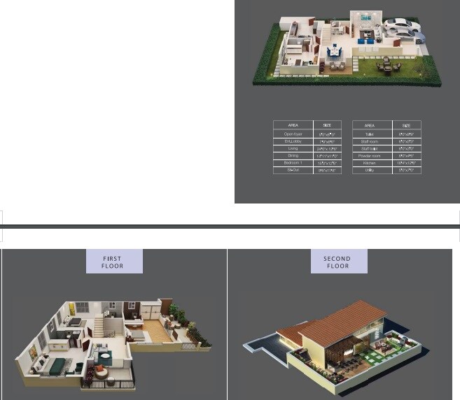 Floor plan of 4 BHK 4067 Sq. Ft. Villa in Puravankara The Sound of Water, Bangalore