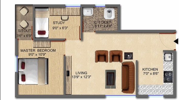 Purnima Elite 1 BHK Layout