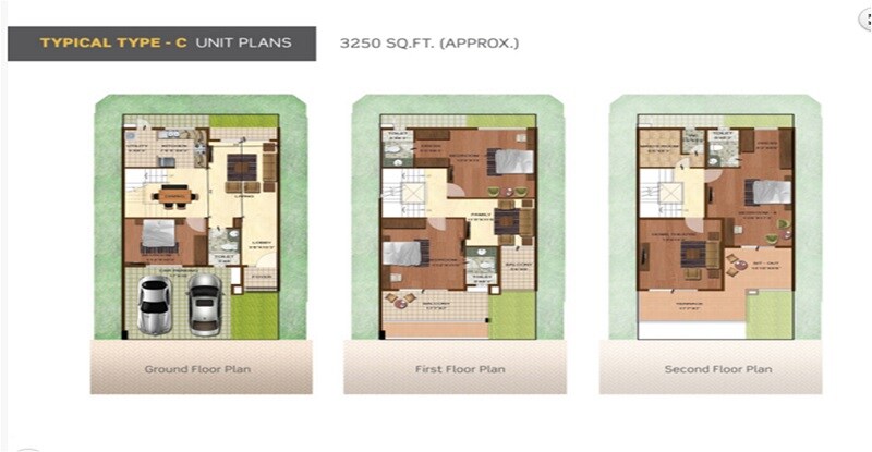 Floor plan of 5 BHK 3250 Sq. Ft. Villa in Purva Bird Of Paradise, Bangalore