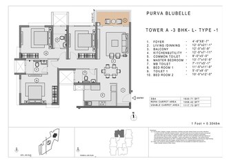 3 BHK Apartment For Resale in Purva Blubelle Magadi Road Bangalore  7572789