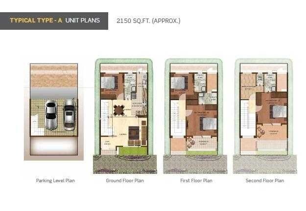 Floor plan of 4 BHK 2150 Sq. Ft. Villa in Purva City of Gold, Bangalore