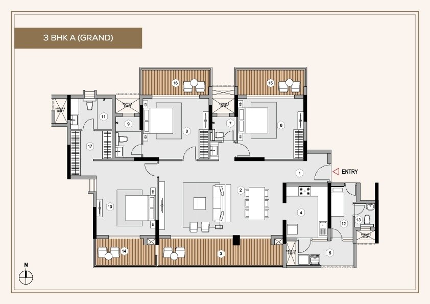 3 BHK 2767 Sq. Ft. Apartment