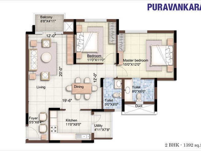 2 BHK 1392 Sq. Ft. Apartment