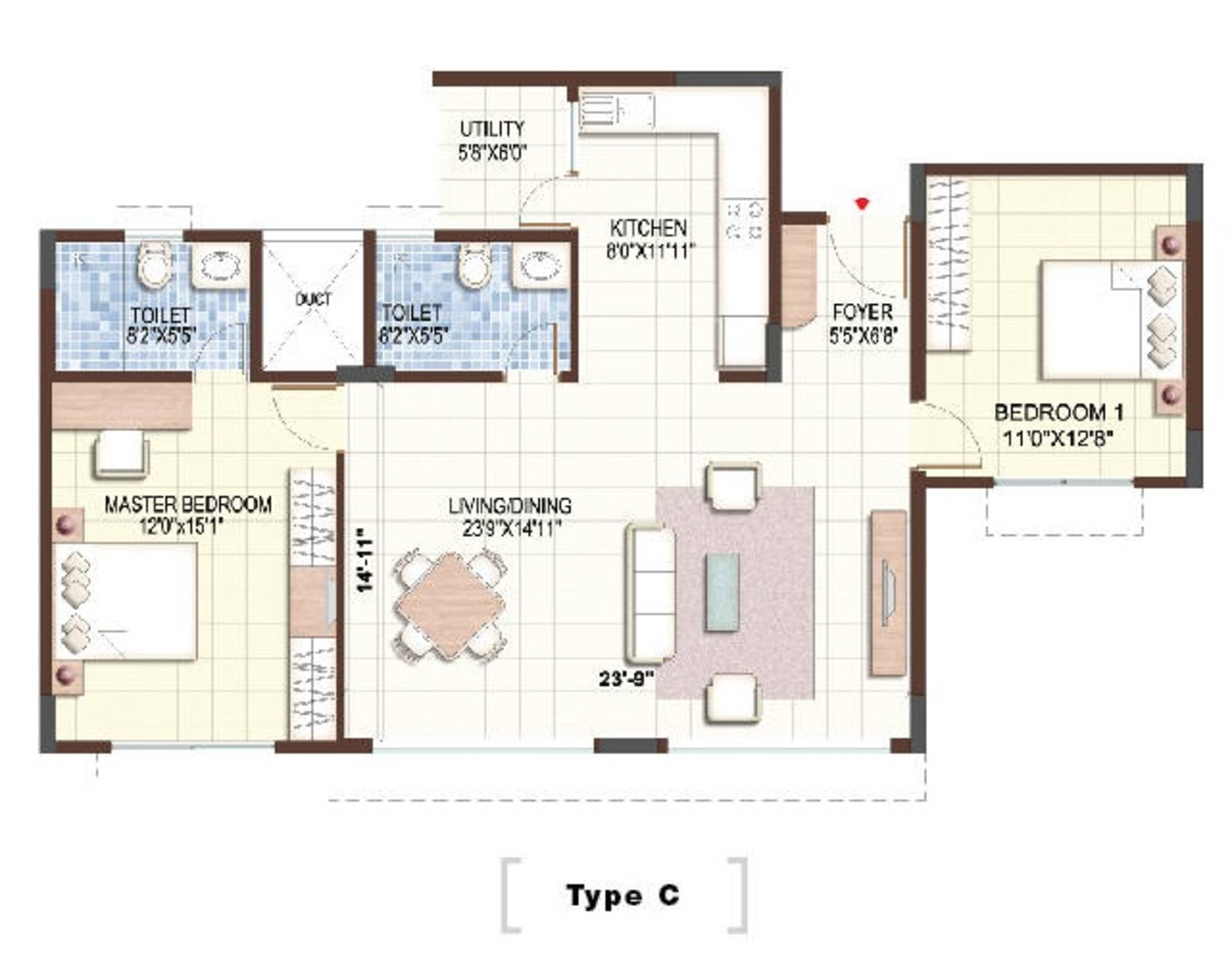 purva sunflower apartment 2bhk 1216sqft31