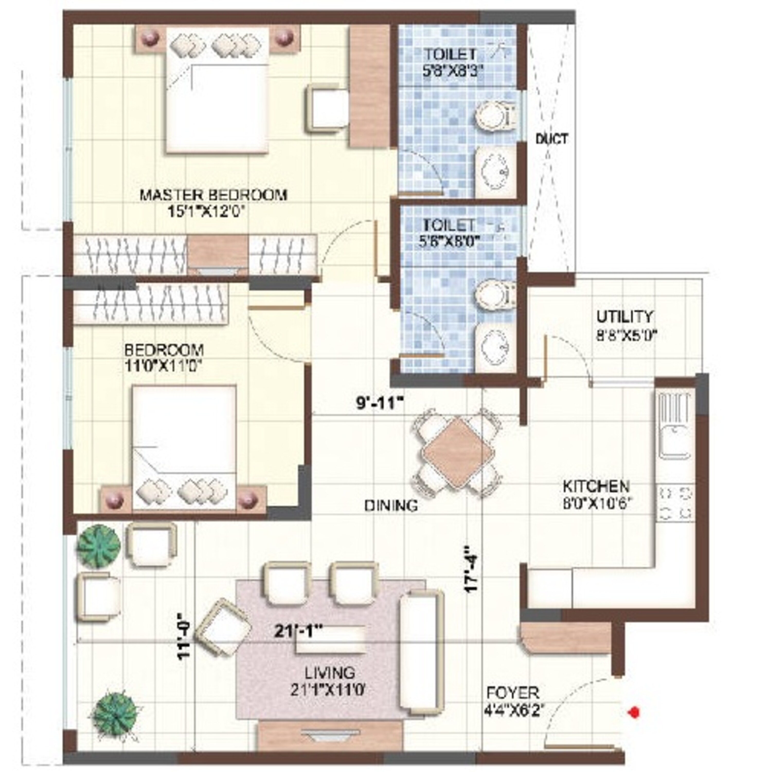 purva sunflower apartment 2bhk 1222sqft31