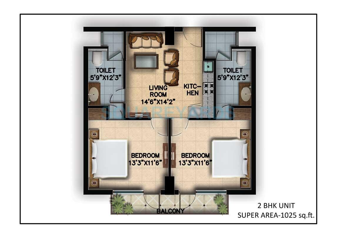 2 BHK 1339 Sq. Ft. Apartment