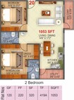 Pyramid Carnations 2 BHK Layout