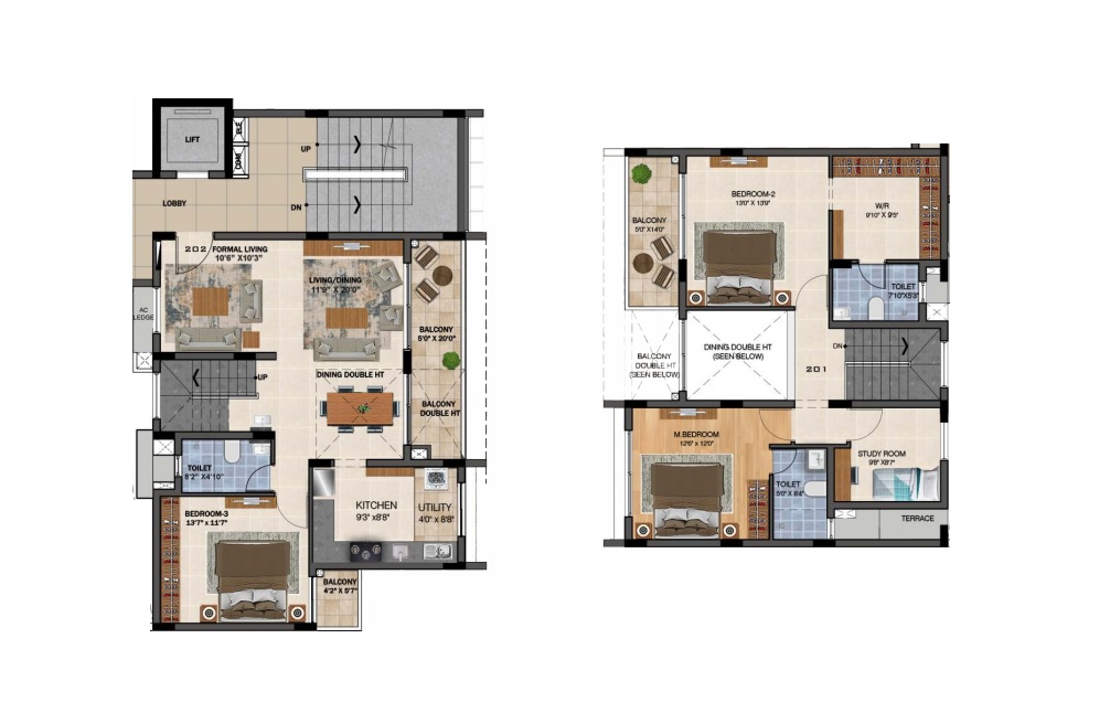 3 BHK 2393 Sq. Ft. Villament in Radiance Floresta