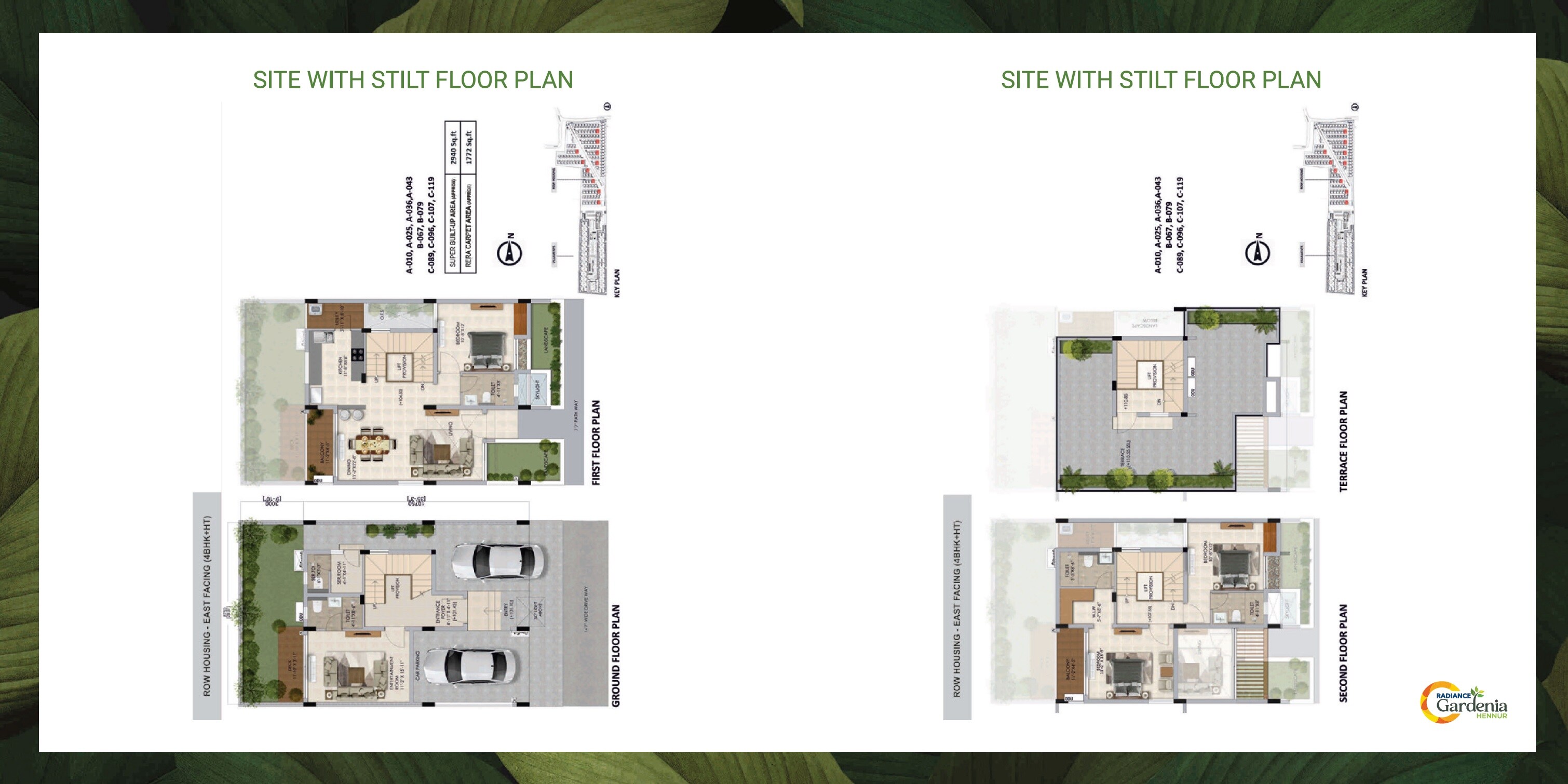 Floor plan of 4 BHK 2940 Sq. Ft. Row House in Radiance Gardenia, Bangalore