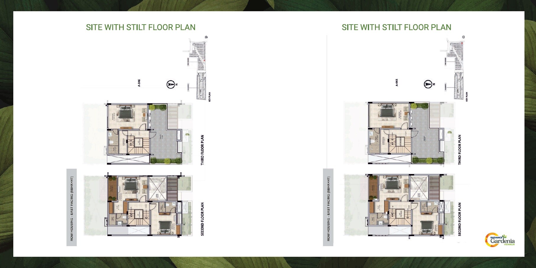 Floor plan of 5 BHK 3422 Sq. Ft. Row House in Radiance Gardenia, Bangalore